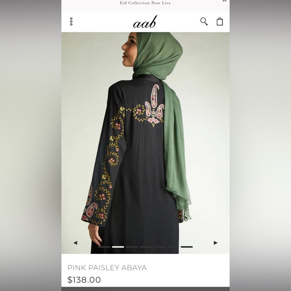 Black with pink and green ABAYA NEW with no tag - Picture 7 of 7